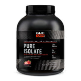 GNC AMP Pure Isolate Whey Protein Strawberry bottle for post-workout protein boost