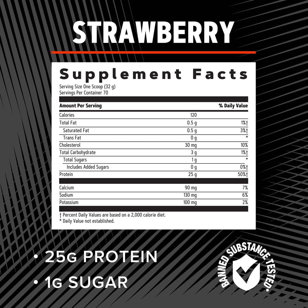 GNC AMP Pure Isolate Whey Protein Strawberry shaker ready for smoothies