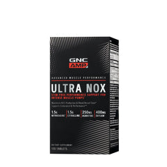 GNC AMP Ultra Nox bottle front showing stimulant-free endurance support