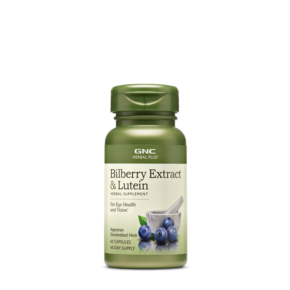 GNC Herbal Plus Bilberry Extract & Lutein bottle with 60 servings