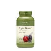 GNC Herbal Plus Triple Ginsa supplement bottle showing vitality support