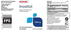 GNC Inositol 500mg tablets in bottle