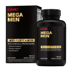 GNC Mega Men Multivitamin Caplets bottle front view