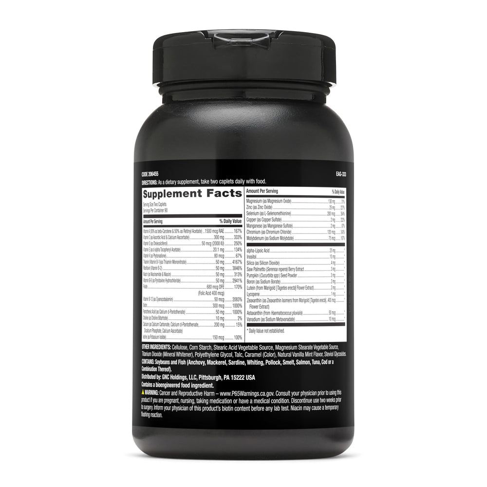 Close-up of timed-release technology in GNC Mega Men Multivitamin Caplets