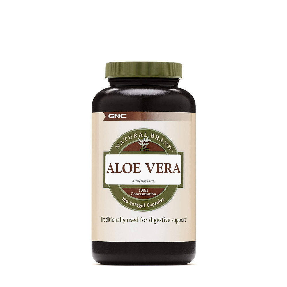 GNC Natural Brand Aloe Vera SoftGel Capsules bottle front
