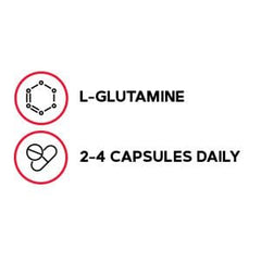 L-Glutamine capsules in bottle for muscle recovery