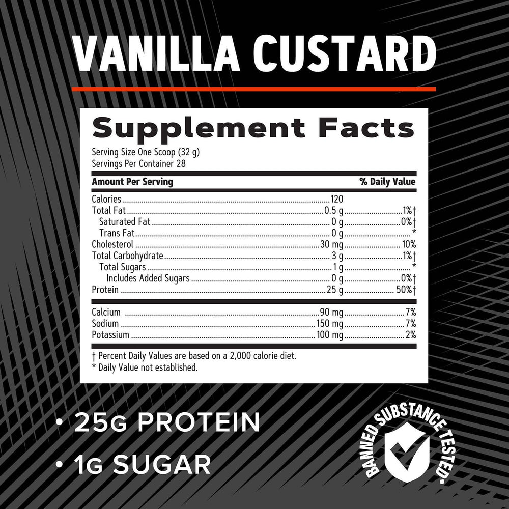 GNC Pure Isolate Vanilla Custard bag on shelf for fast fueling.