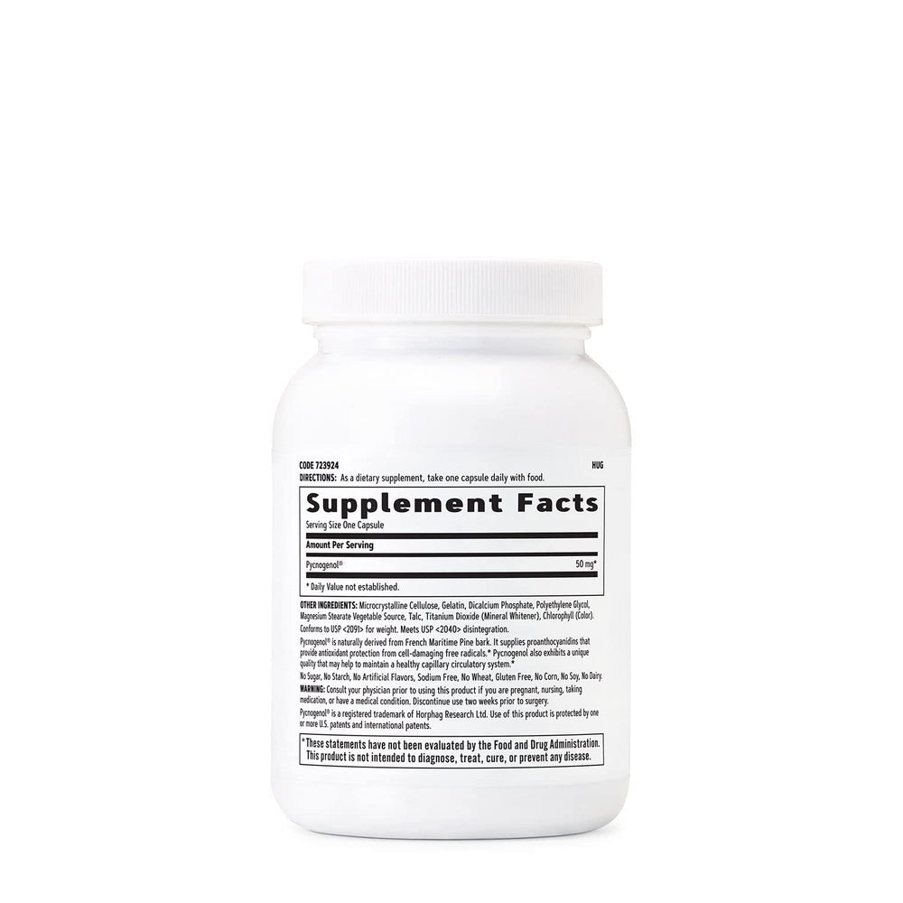 GNC Pycnogenol 50mg capsules close-up