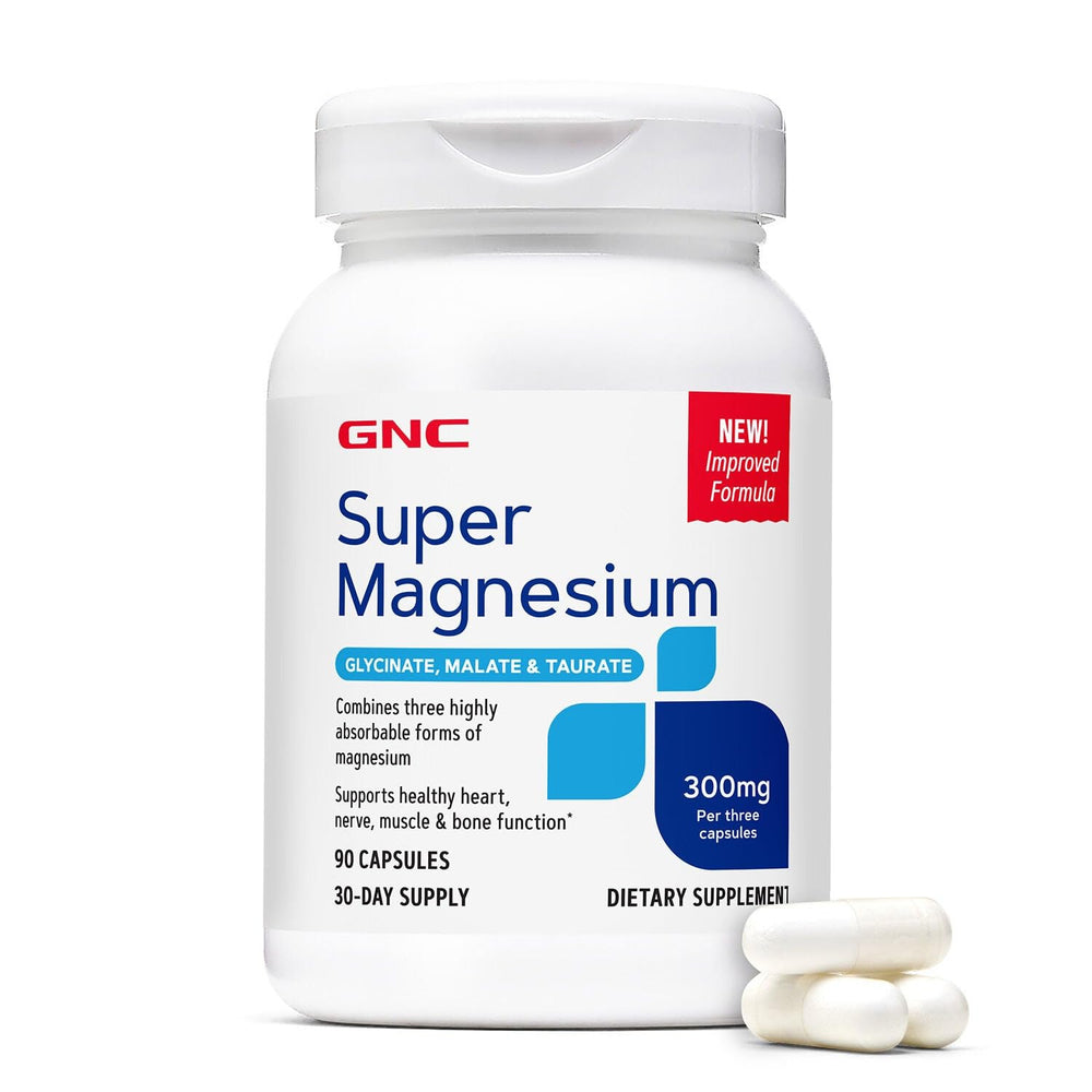 Front view of GNC Super Magnesium 400mg bottle