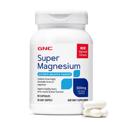 Front view of GNC Super Magnesium 400mg bottle