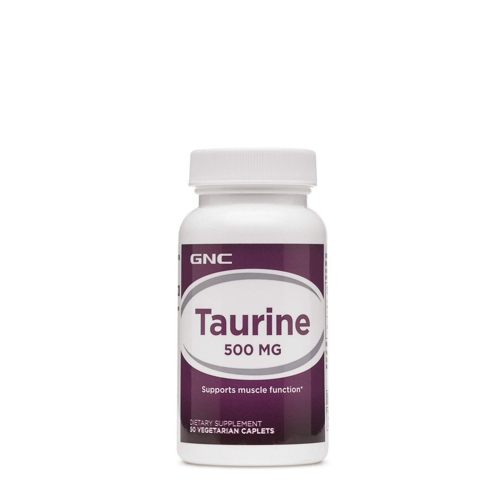 GNC Taurine 500mg supplement bottle – front view