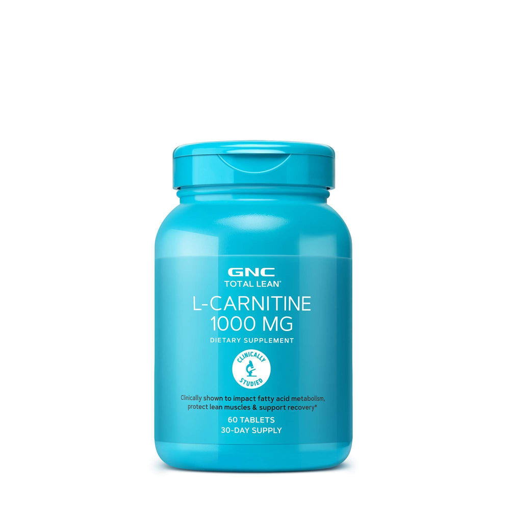 GNC Total Lean L-Carnitine 1000mg bottle supports fat metabolism and lean muscle maintenance.