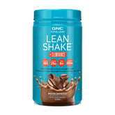 GNC Total Lean Lean Shake mocha-espresso bottle pouring supports daytime energy