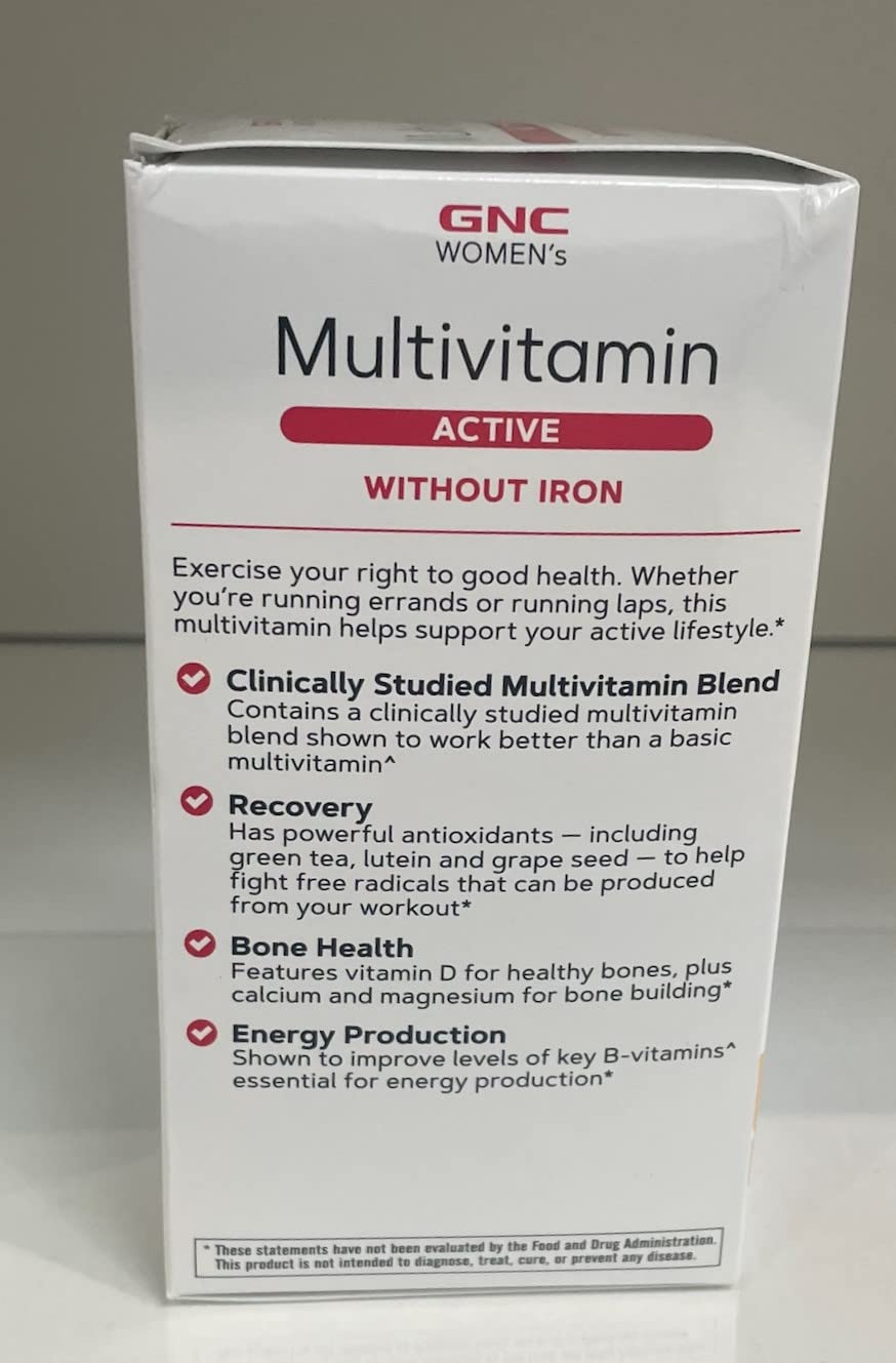 Graphic showing 30+ nutrients included in GNC Women's Active Multivitamin Without Iron
