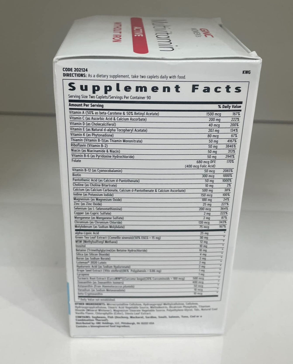 Information panel highlighting gluten-free and dairy-free features