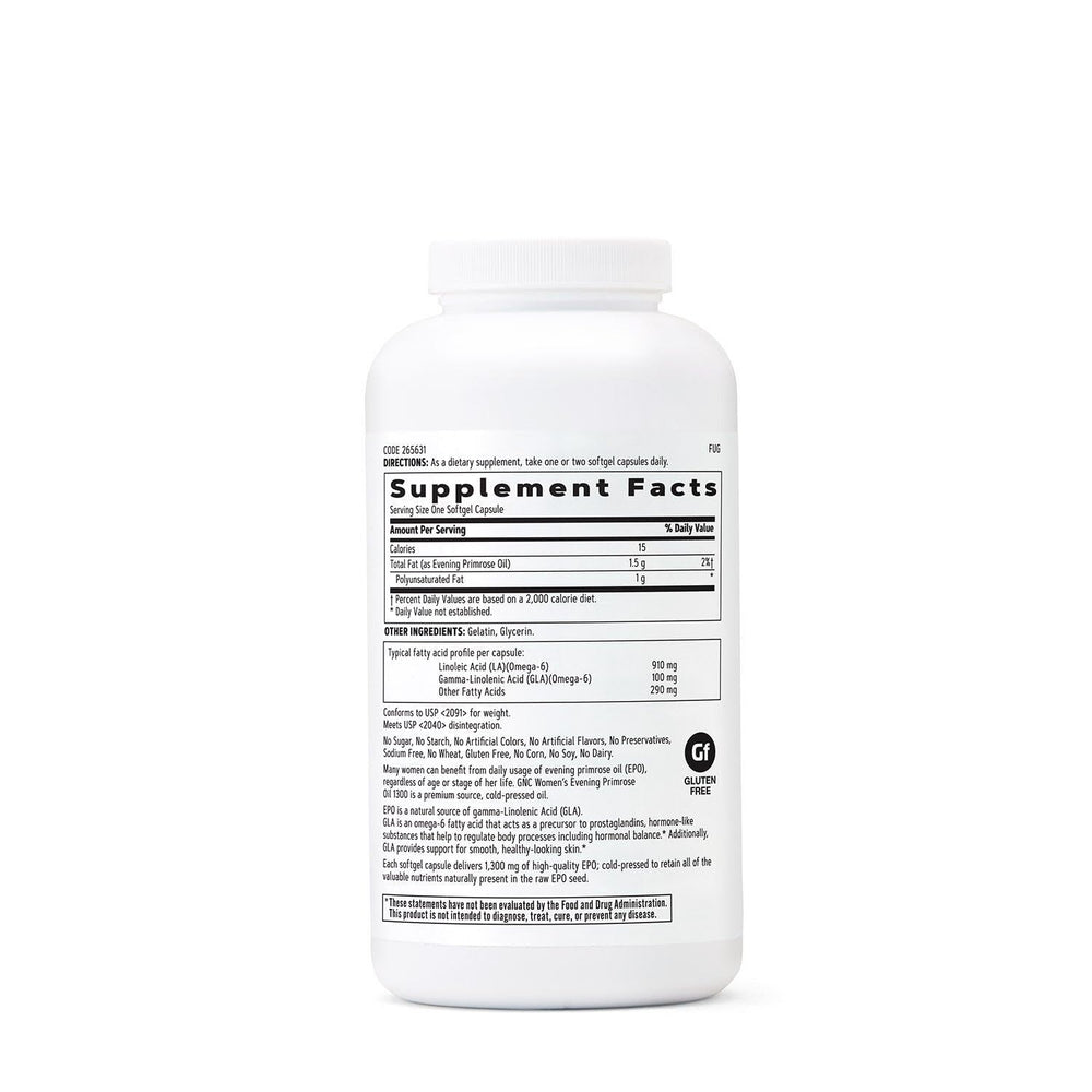 Close-up of GNC Evening Primrose Oil softgels