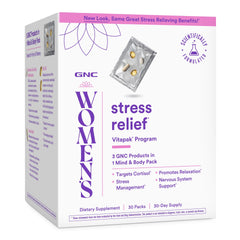 Front view of GNC Women's Stress Relief Vitapak bottle