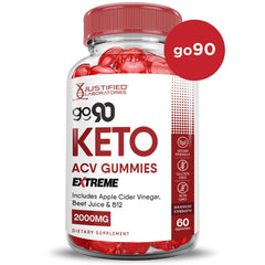 Vegan, non-GMO, gluten-free Go 90 Keto ACV Gummies packaging