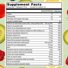 Close-up of liquid multivitamin in spoon