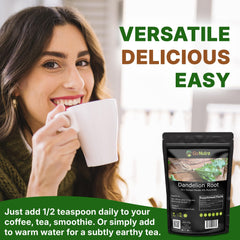 Vegan and Non-GMO labeling for Go Nutra Dandelion Root Powder