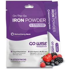 Go Wise Iron Powder stick packs – front view
