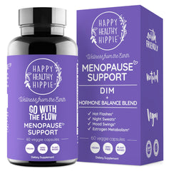 Go With The Flow Menopause bottle featuring DIM and probiotic blend