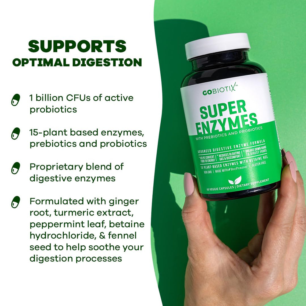 Ingredient list graphic for GoBiotix digestive enzymes