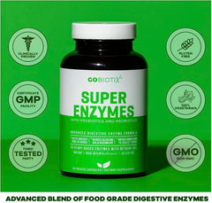 Lifestyle shot of GoBiotix digestive enzymes capsules