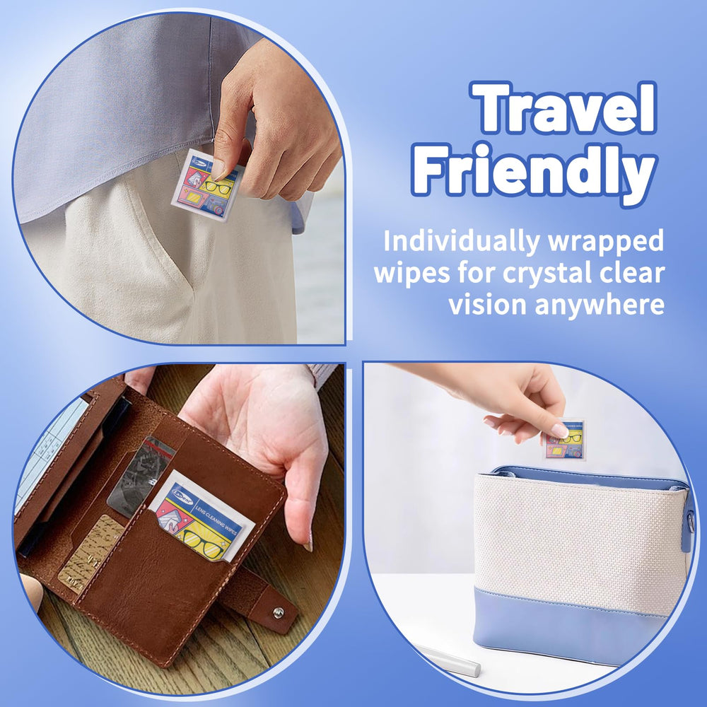 Goggles being cleaned with lens cleaning wipes