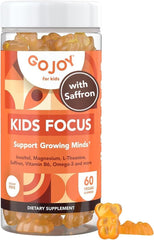 GOJOY NATURALS front packaging showing bottle and orange gummies, highlights benefits