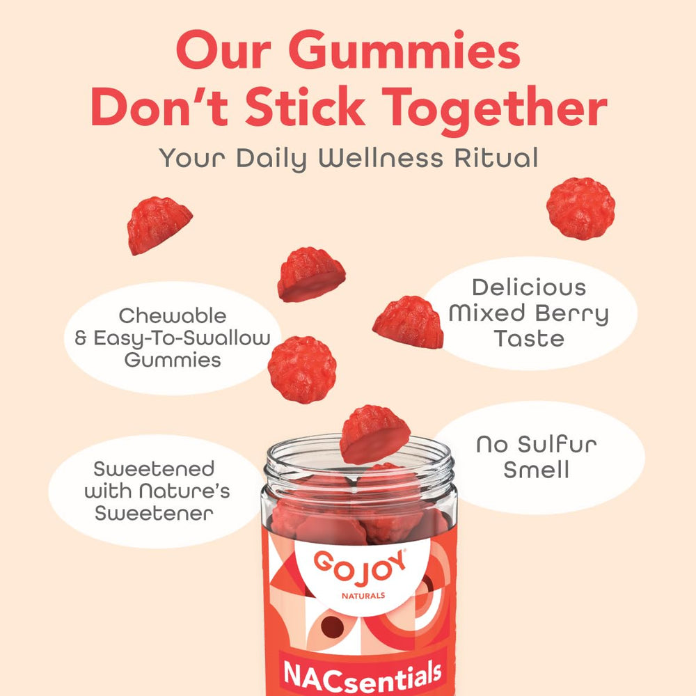 Vegan, non-GMO, gluten-free GOJOY NAC Gummies packaging