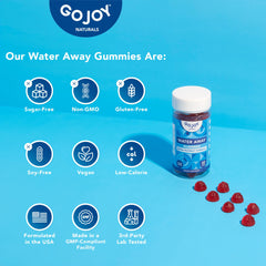 GOJOY NATURALS Water Away Gummies chewy texture aiding easy daily consumption