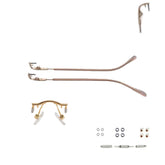 Gold rimless temple arms for glasses