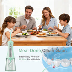 Includes 2 standard nozzles, tongue scraper, periodontal and orthodontic nozzles