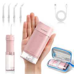 GOLDANT portable pink water flosser with travel case