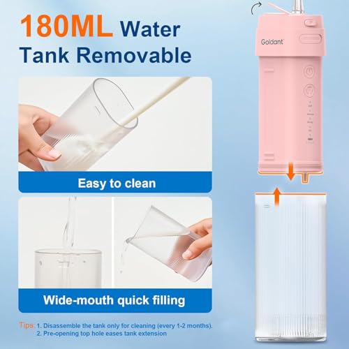 IPX7 waterproof pink water flosser