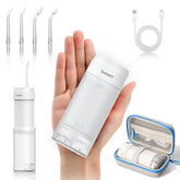 Front view of GOLDANT white portable water flosser