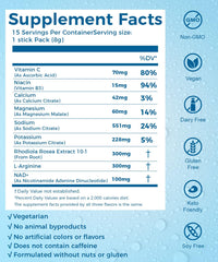 Golden Nourish electrolytes orange nutrient panel shows electrolyte balance and vitamins.