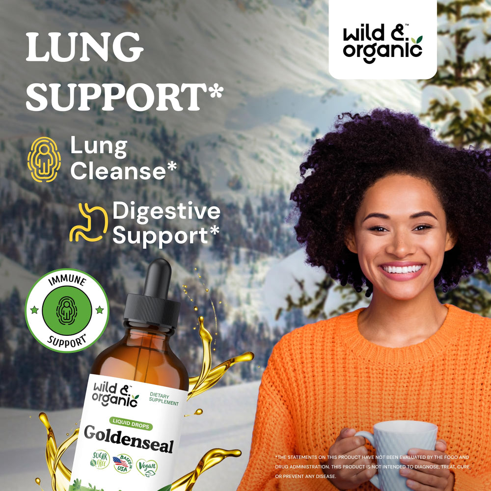 Goldenseal root extract liquid tincture label close-up