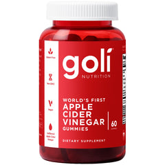 Goli ACV Gummies bottle with vegan and non-GMO icons for daily wellness