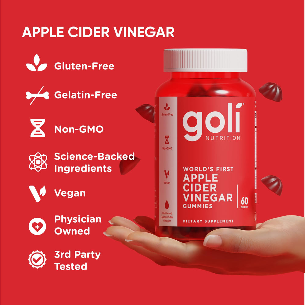 Goli ACV gummies color and chewable texture on display.