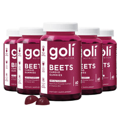 Front view of Goli Beets Cardio Gummy bottle