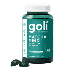 Front view of Goli Matcha Mind Gummies bottle