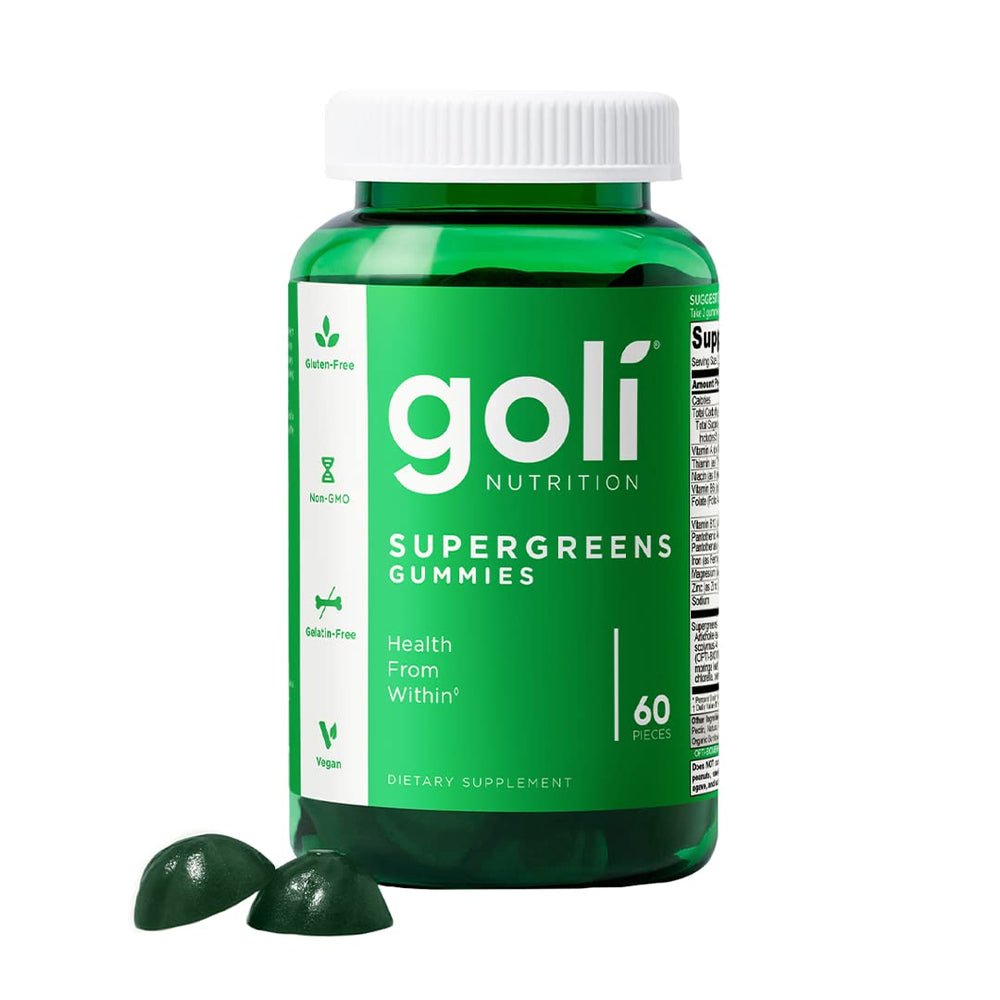 Goli SuperGreen vitamin gummy bottle front view