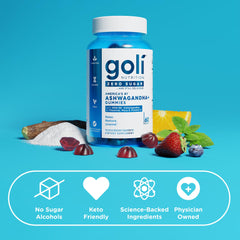 Goli Two gummies daily usage image showing simple routine.
