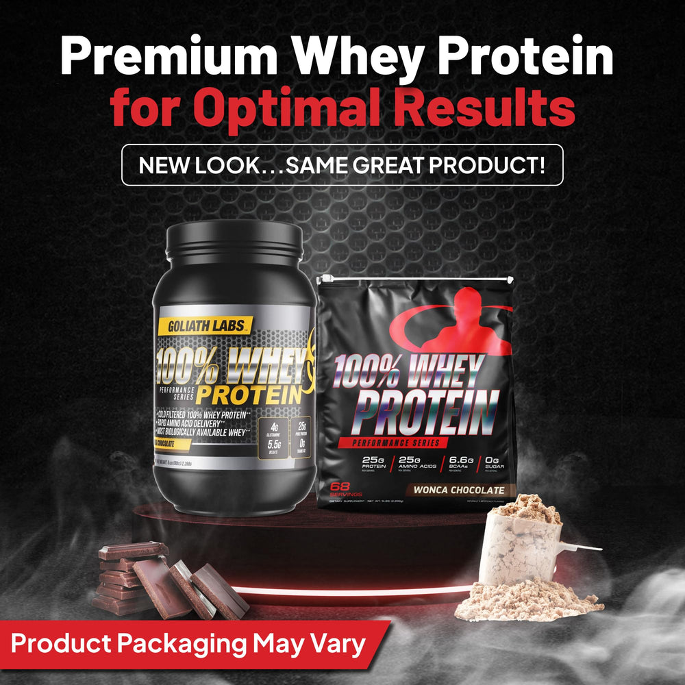 Goliath Labs shake-ready protein glass illustrating easy daily use.