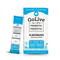 GoLive synbiotic powder 28-count box — front view