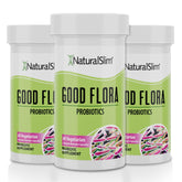 Good Flora probiotic bottle with label