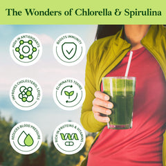 Chlorella spirulina powder with vitamins and minerals