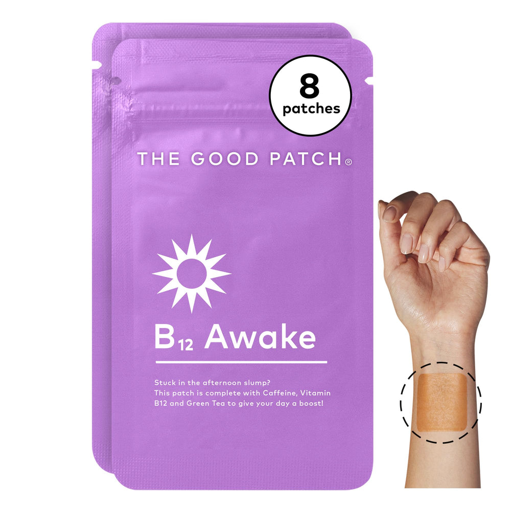 The Good Patch B12 Awake Patch packaging with 8 patches